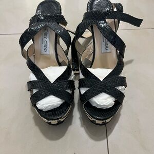 Jimmy Choo Black Strappy Heels